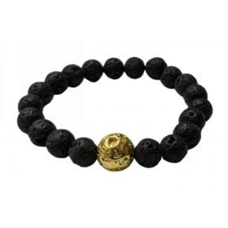 Kostibas 1514-693MX, Βραχιόλι, Πέτρα, Λάβα, Μαύρο