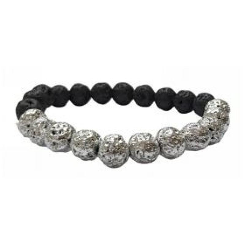 Kostibas 1514-694AM, Βραχιόλι, Πέτρα, Λάβα, Ασημί