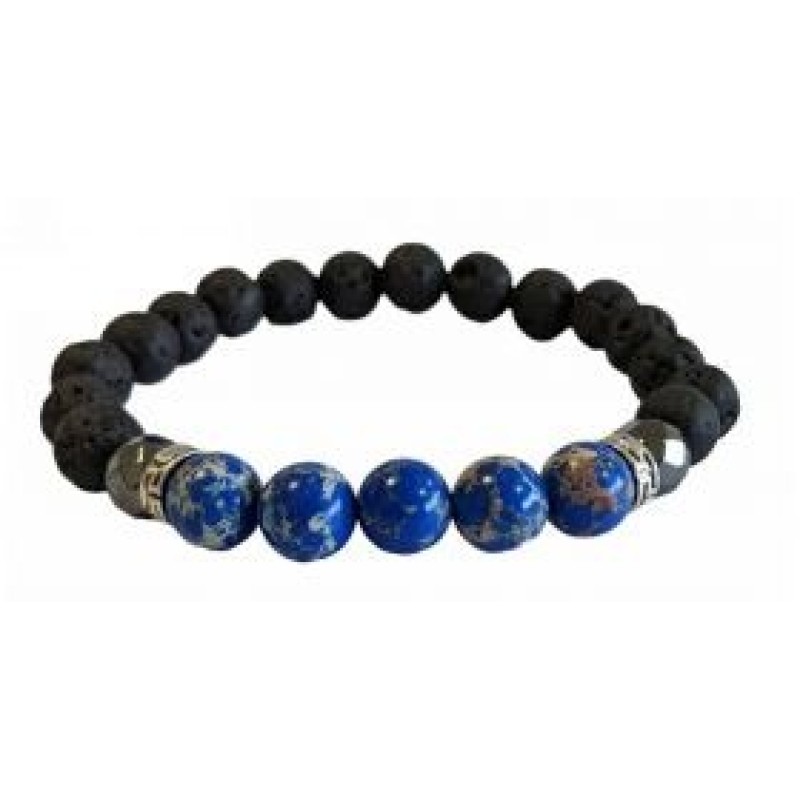 Kostibas 1514-900B1, Βραχιόλι, Πέτρα, Λάβα, Μπλε