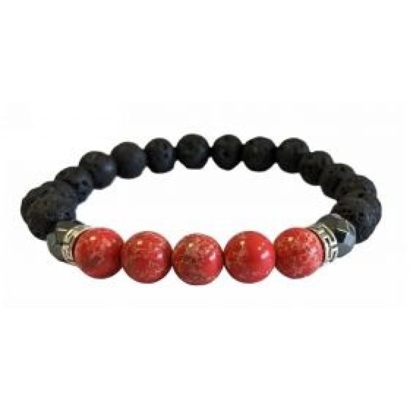 Kostibas 1514-900E1, Βραχιόλι, Πέτρα, Λάβα, Κοραλί