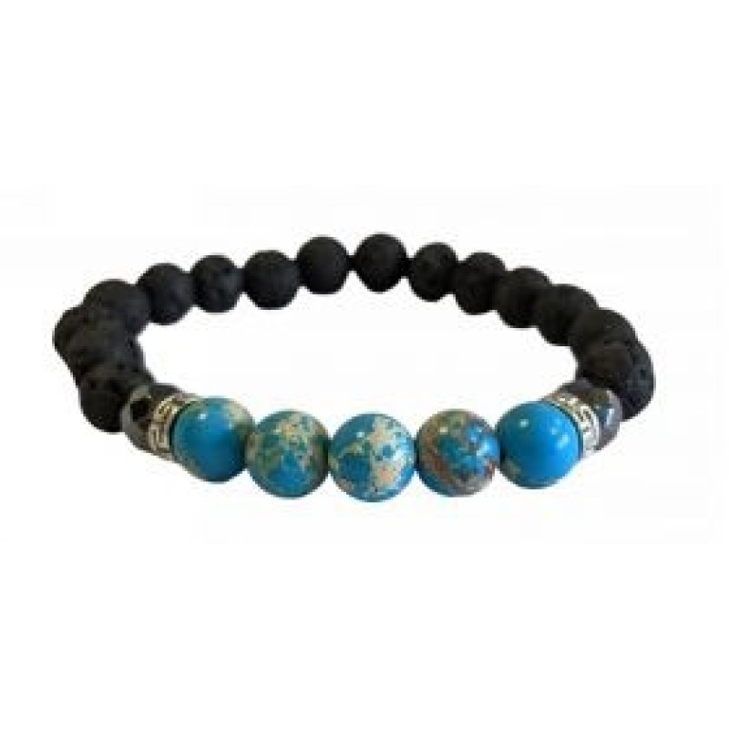 Kostibas 1514-900T1, Βραχιόλι, Πέτρα, Λάβα, Τυρκουάζ