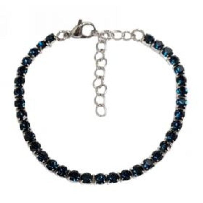 Kostibas 1513-641AB, Βραχιόλι, Ατσάλι, Ζιργκόν, Στρας, Μπλε