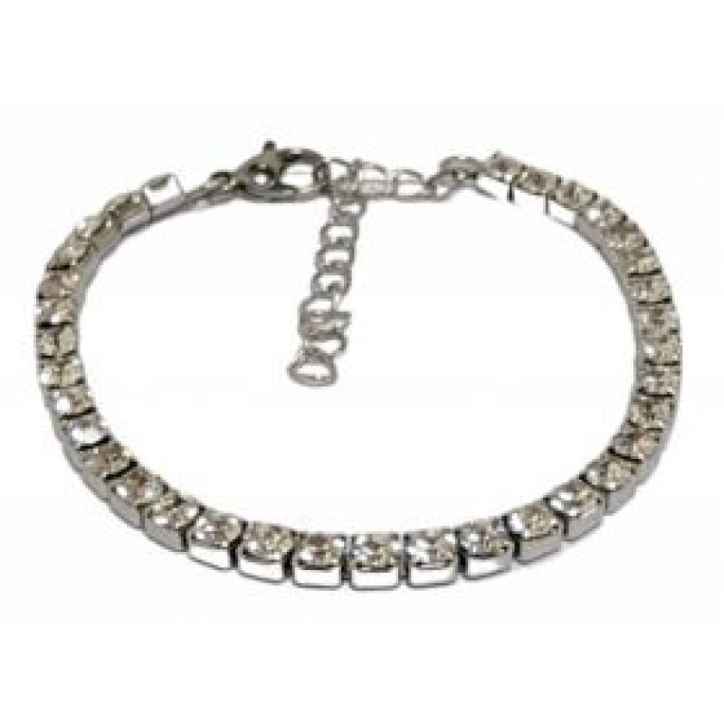 Kostibas 1513-641AL, Βραχιόλι, Ατσάλι, Ζιργκόν, Στρας, Λευκό