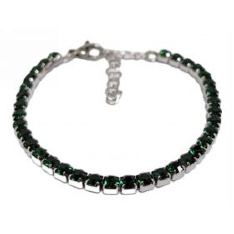 Kostibas 1513-641AP, Βραχιόλι, Ατσάλι, Ζιργκόν, Στρας, Πράσινο
