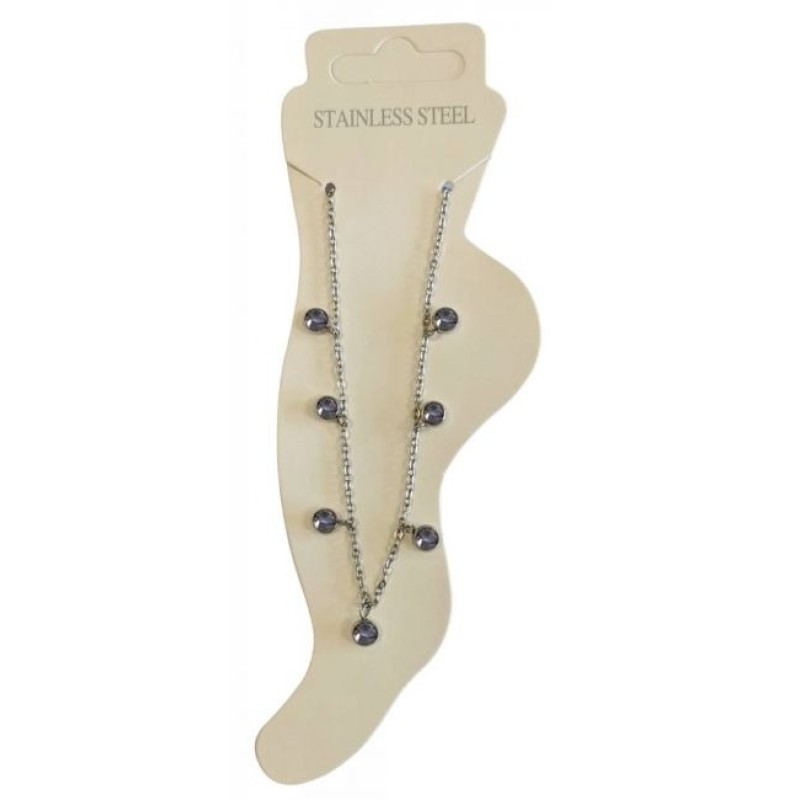 Kostibas 2013-785AJ, Βραχιόλι Ποδιού, Ατσάλι, Ασημί/Μωβ