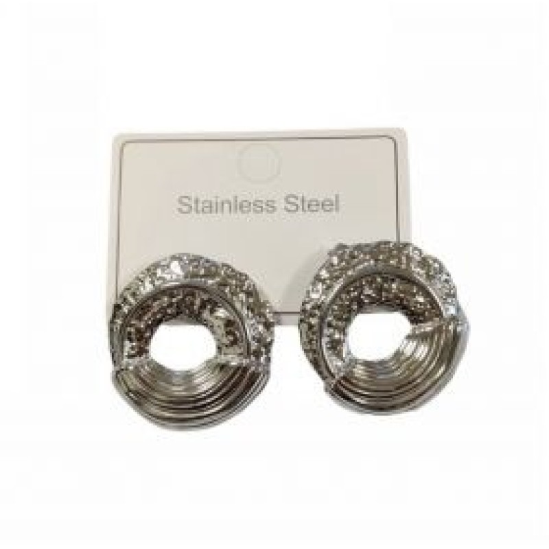 Kostibas 3013-659AF, Σκουλαρίκια, Ατσάλι, Ασημί