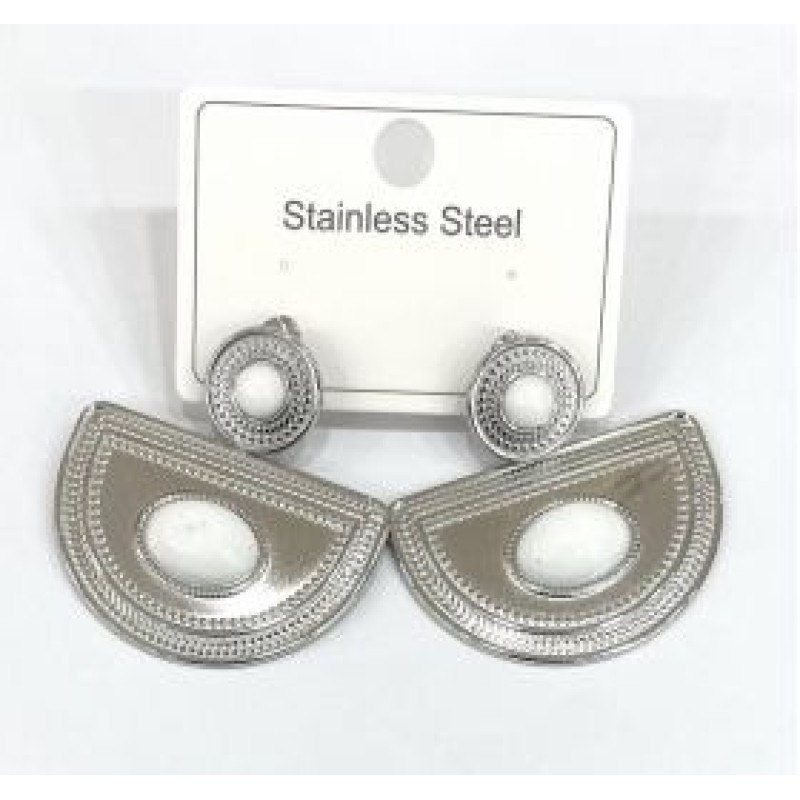 Kostibas 3013-714A, Σκουλαρίκια, Ατσάλι, Ασημί