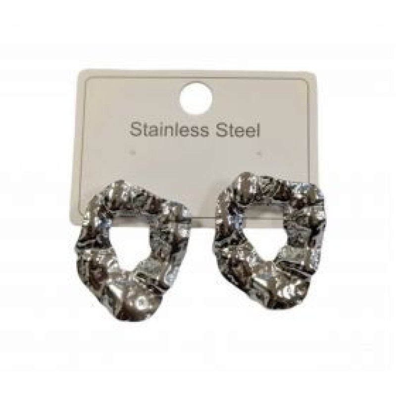 Kostibas 3113-928AE, Σκουλαρίκια Κρίκοι, Ατσάλι, Ασημί