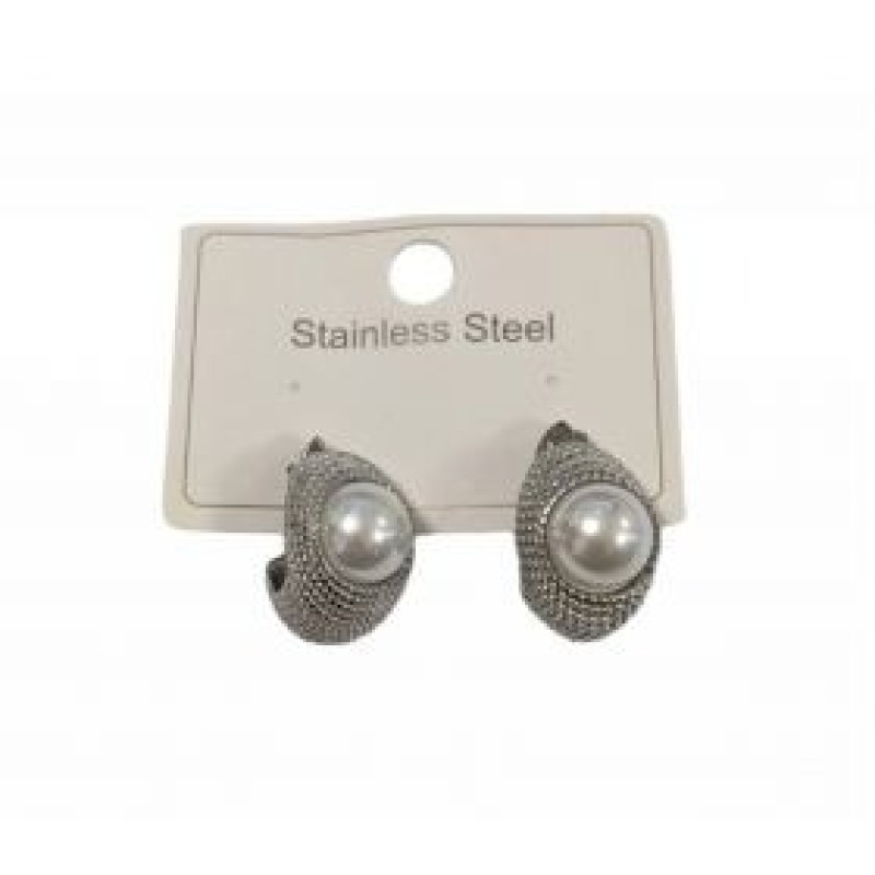 Kostibas 3113-943AP, Σκουλαρίκια Κρίκοι, Ατσάλι, Ασημί