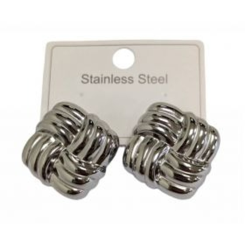 Kostibas 3113-927A, Σκουλαρίκια Κρίκοι, Ατσάλι, Ασημί