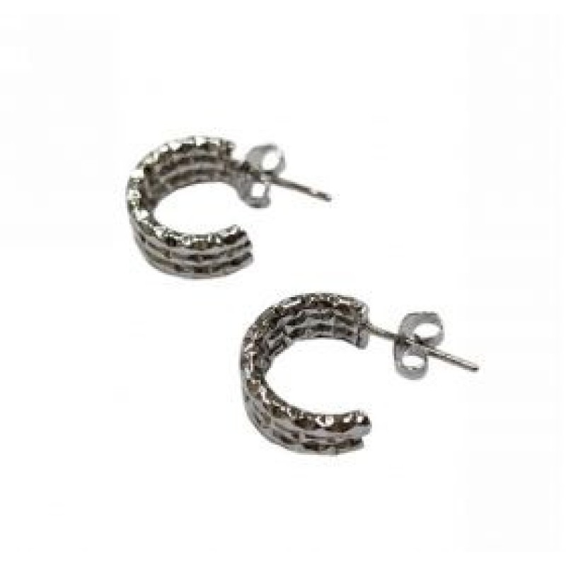 Kostibas 3113-929AP, Σκουλαρίκια Κρίκοι, Ατσάλι, Ασημί