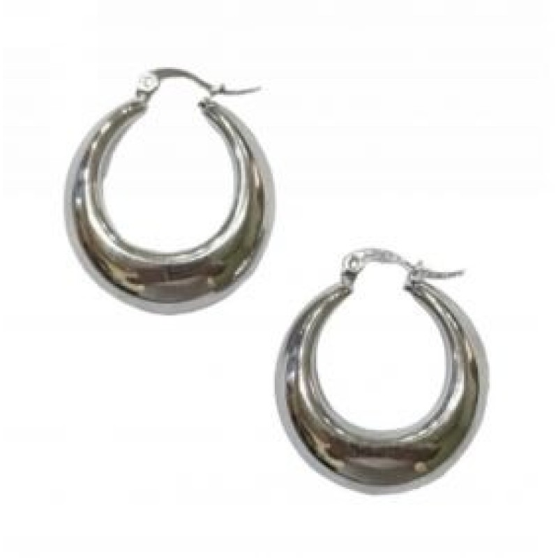 Kostibas 3113-877AF, Σκουλαρίκια κρίκοι, Ατσάλι, Ασημί