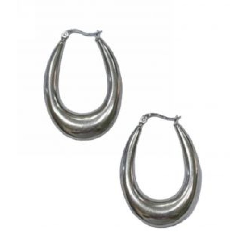 Kostibas 3113-878AH, Σκουλαρίκια κρίκοι, Ατσάλι, Ασημί