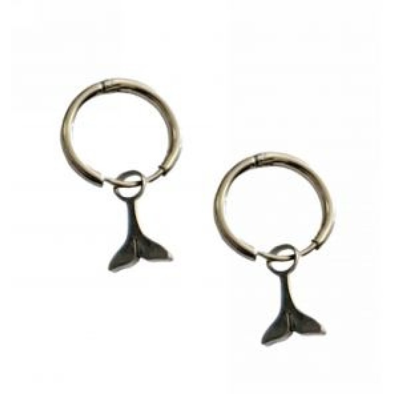 Kostibas 3113-751A1, Σκουλαρίκια κρίκοι, Με Μοτίφ, Ατσάλι, Ασημί