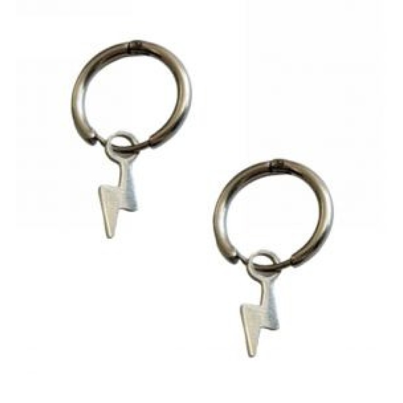 Kostibas 3113-751A4, Σκουλαρίκια κρίκοι, Με μοτίφ, Ατσάλι, ΤΕ, Ασημί