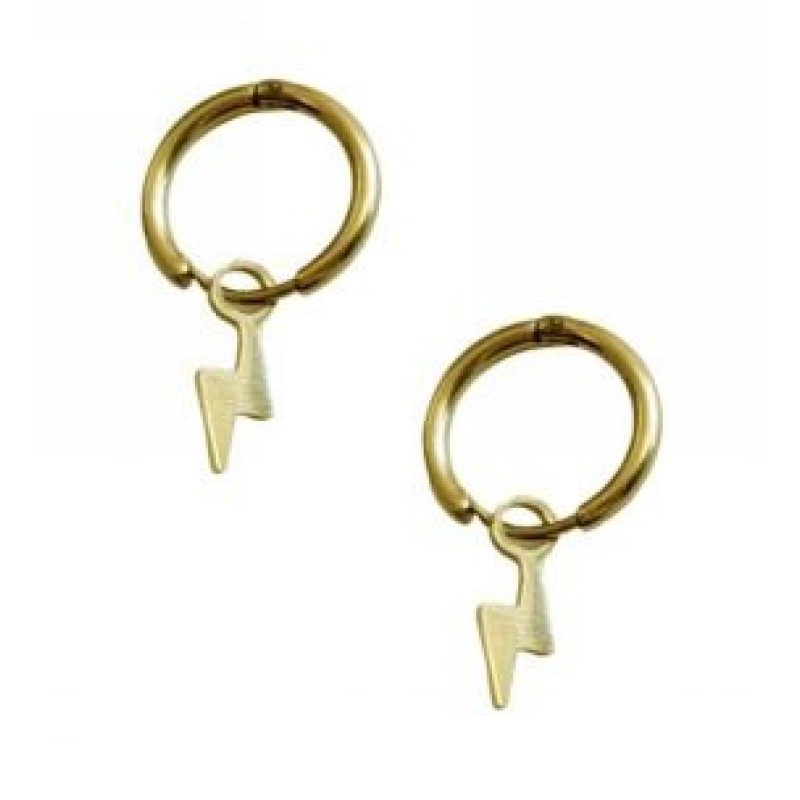 Kostibas 3113-751X4, Σκουλαρίκια κρίκοι, Με μοτίφ, Ατσάλι, Χρυσό