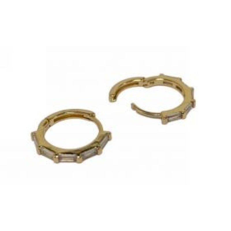 Kostibas 3012-951XL, Σκουλαρίκια κρίκοι, Με Στρας, Μεταλλικό, Λευκό