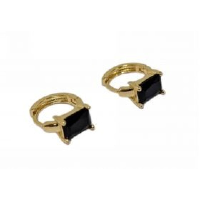 Kostibas 3012-952XM, Σκουλαρίκια κρίκοι, Με Στρας, Μεταλλικό, Μαύρο