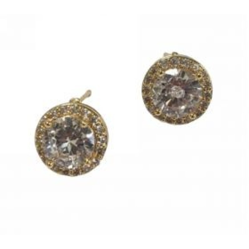 Kostibas 3012-953XL, Σκουλαρίκια κρίκοι, Με Στρας, Μεταλλικό, Χρυσό