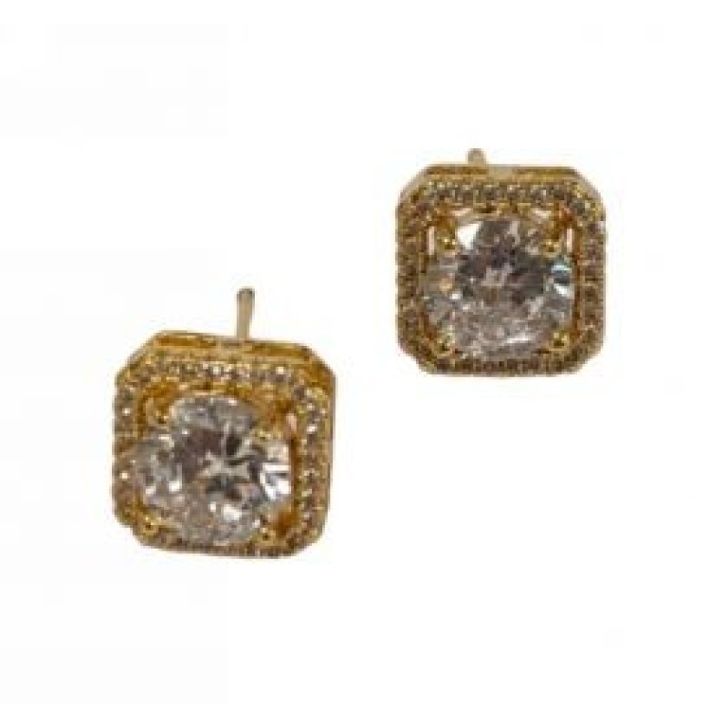 Kostibas 3012-954XL, Σκουλαρίκια κρίκοι, Με Στρας, Μεταλλικό, Χρυσό