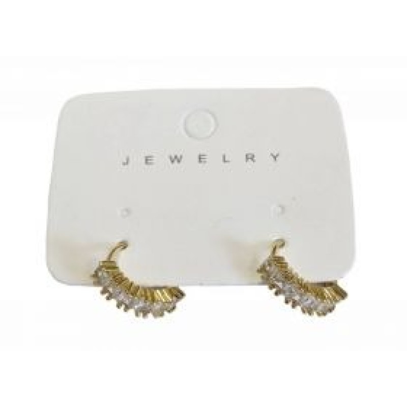 Kostibas 3012-94243, Σκουλαρίκια κρίκοι, Με Στρας, Μεταλλικό, Χρυσό