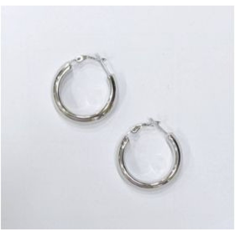 Kostibas 3113-888AF, Σκουλαρίκια κρίκοι, Ατσάλι, Ασημί