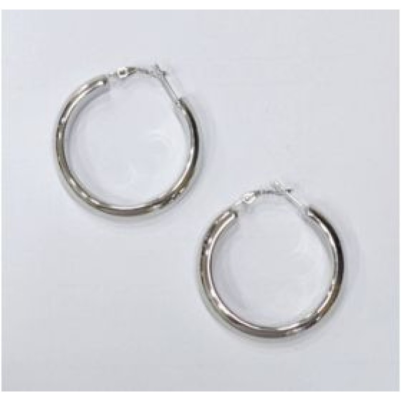 Kostibas 3113-888AH, Σκουλαρίκια κρίκοι, Ατσάλι, Ασημί