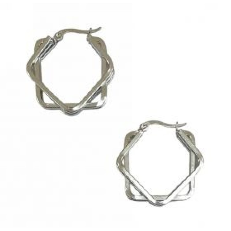 Kostibas 3113-843A, Σκουλαρίκια κρίκοι, Ατσάλι, Ασημί