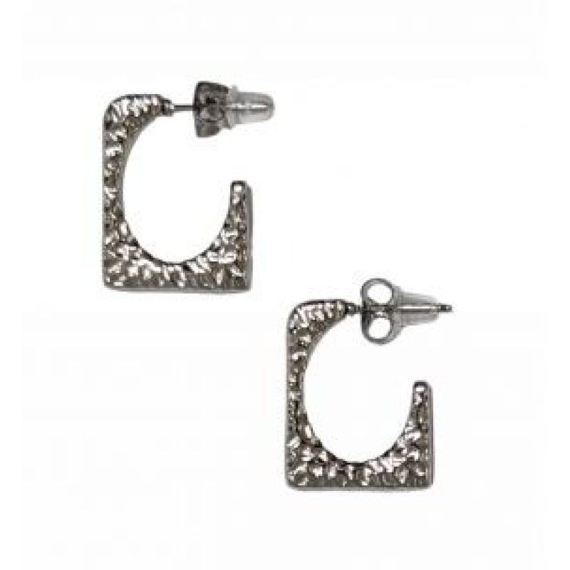 Kostibas 3113-838A, Σκουλαρίκια κρίκοι, Ατσάλι, Ασημί