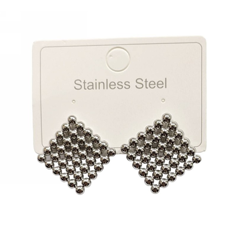 Kostibas 3113-850A, Σκουλαρίκια κρίκοι, Ατσάλι, Ασημί