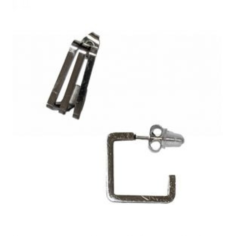 Kostibas 3113-851A, Σκουλαρίκια κρίκοι, Ατσάλι, Ασημί