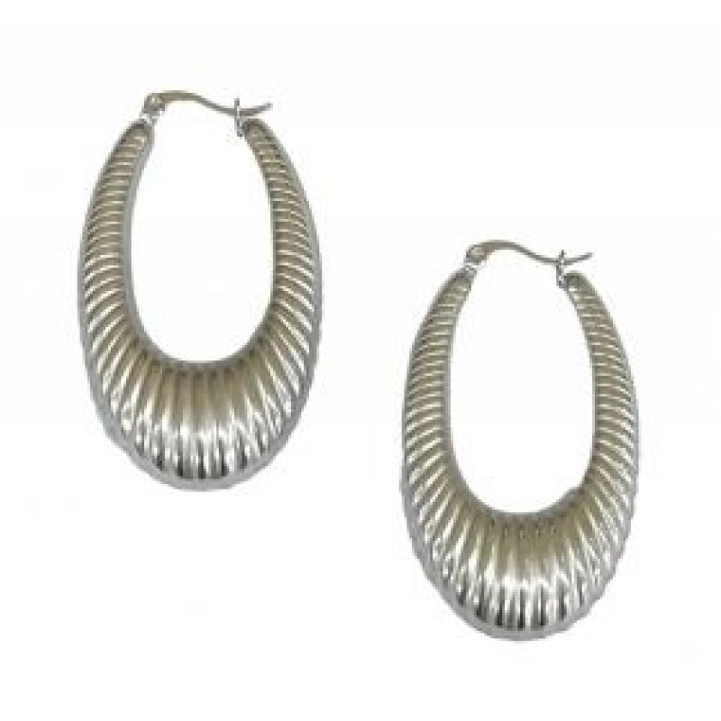 Kostibas 3113-854A, Σκουλαρίκια κρίκοι, Ατσάλι, Ασημί