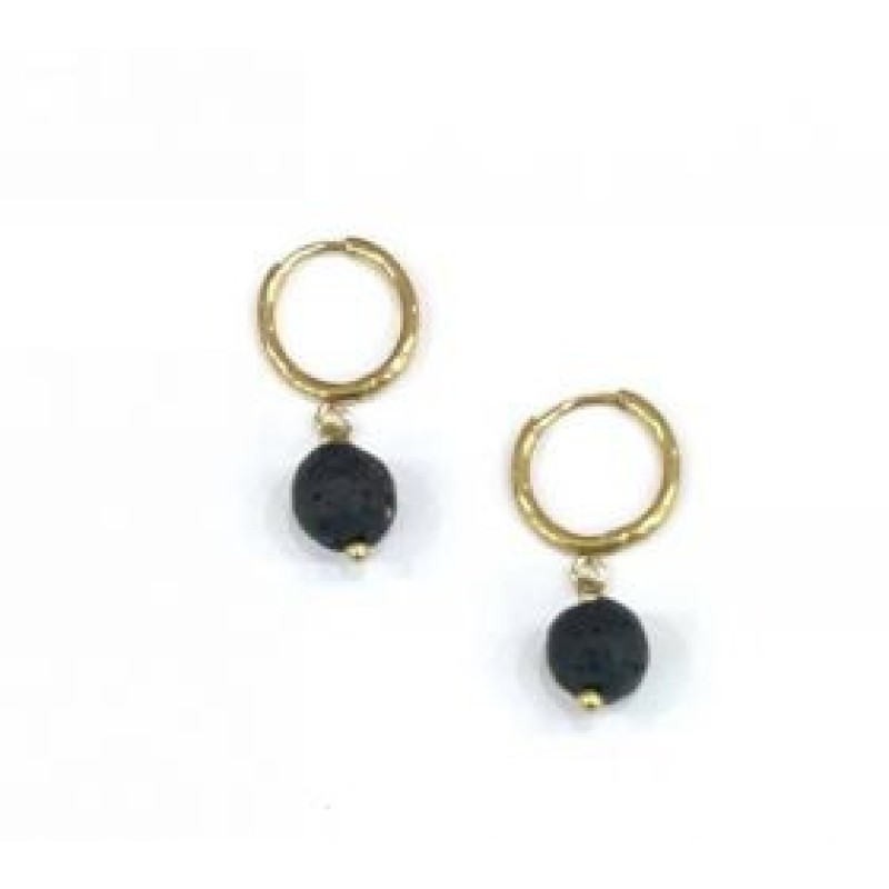 Kostibas 3113-724XA, Σκουλαρίκια κρίκοι, Λάβα, Ατσάλι, Χρυσό