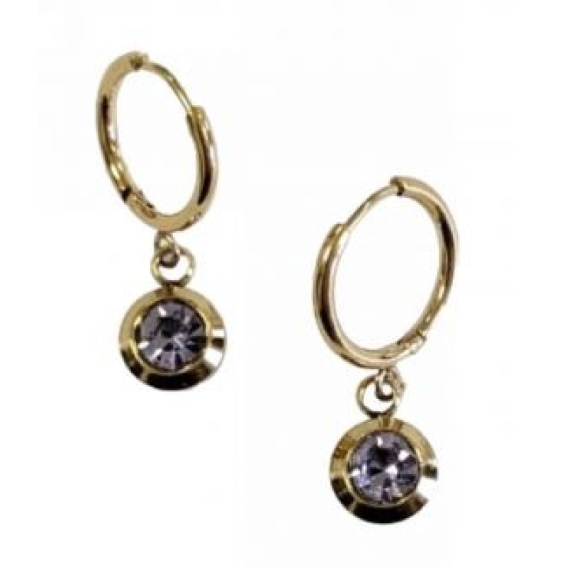 Kostibas 3113-715XJ, Σκουλαρίκια κρίκοι, Με Μοτίφ, Ατσάλι, Χρυσό/Μωβ