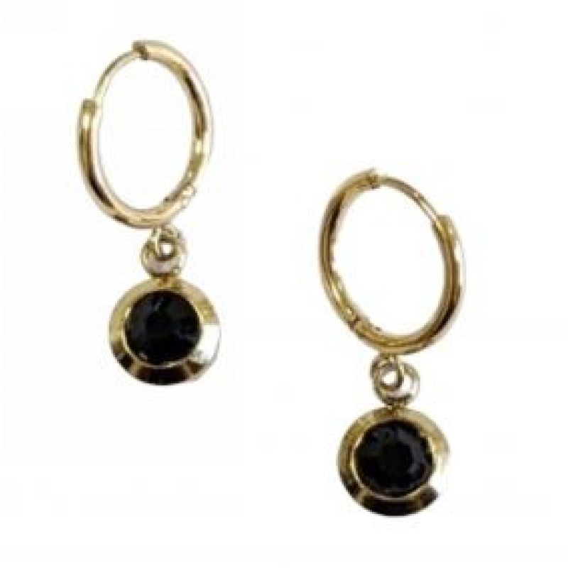 Kostibas 3113-715XM, Σκουλαρίκια κρίκοι, Με Μοτίφ, Ατσάλι, Χρυσό/Μαύρο