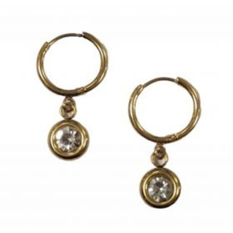 Kostibas 3113-715X1, Σκουλαρίκια κρίκοι, Με Μοτίφ, Ατσάλι, Χρυσό/Λευκό