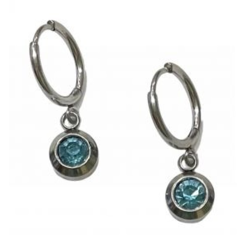 Kostibas 3113-715AT, Σκουλαρίκια κρίκοι, Με Μοτίφ, Ατσάλι, Ασημί/Τυρκουάζ