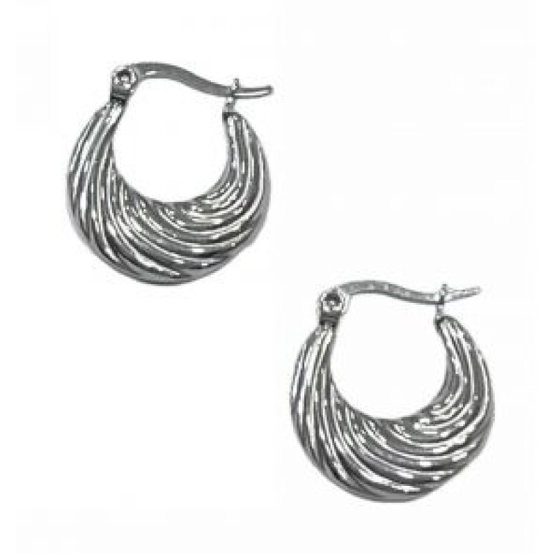 Kostibas 3113-655DA, Σκουλαρίκια κρίκοι, Ατσάλι, Ασημί