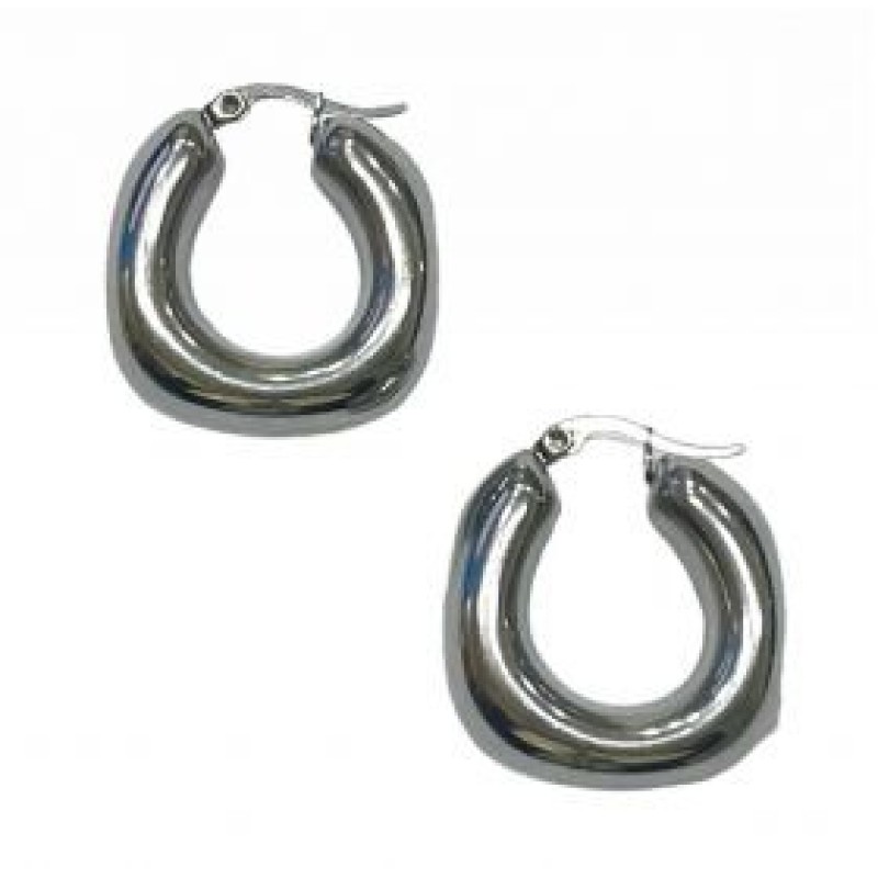 Kostibas 3113-648FA, Σκουλαρίκια κρίκοι, Ατσάλι, Ασημί