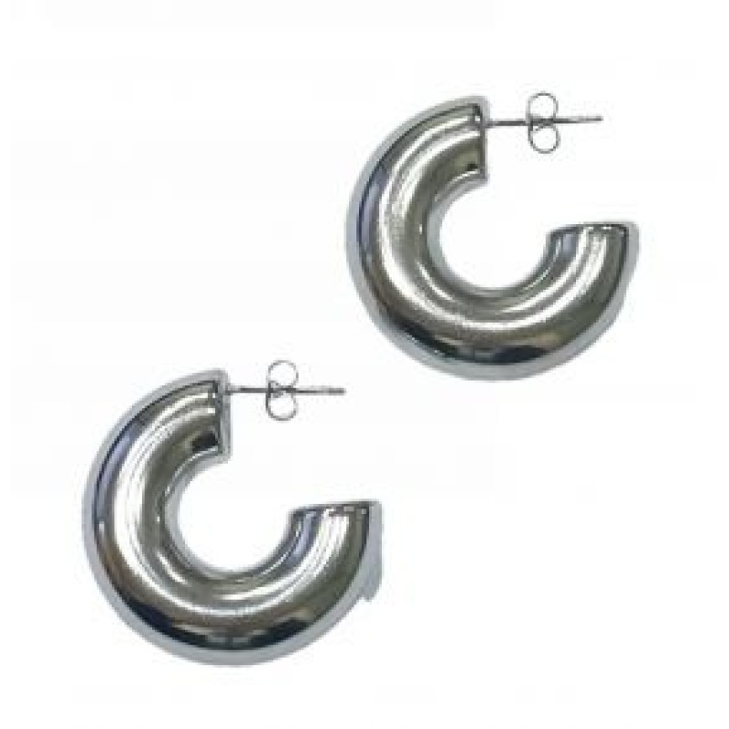 Kostibas 3113-661AF, Σκουλαρίκια κρίκοι, Ατσάλι, Ασημί