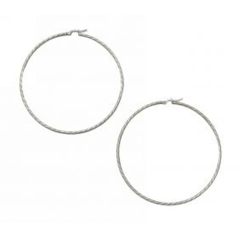 Kostibas 3113-677AP, Σκουλαρίκια κρίκοι, Ατσάλι, Ασημί