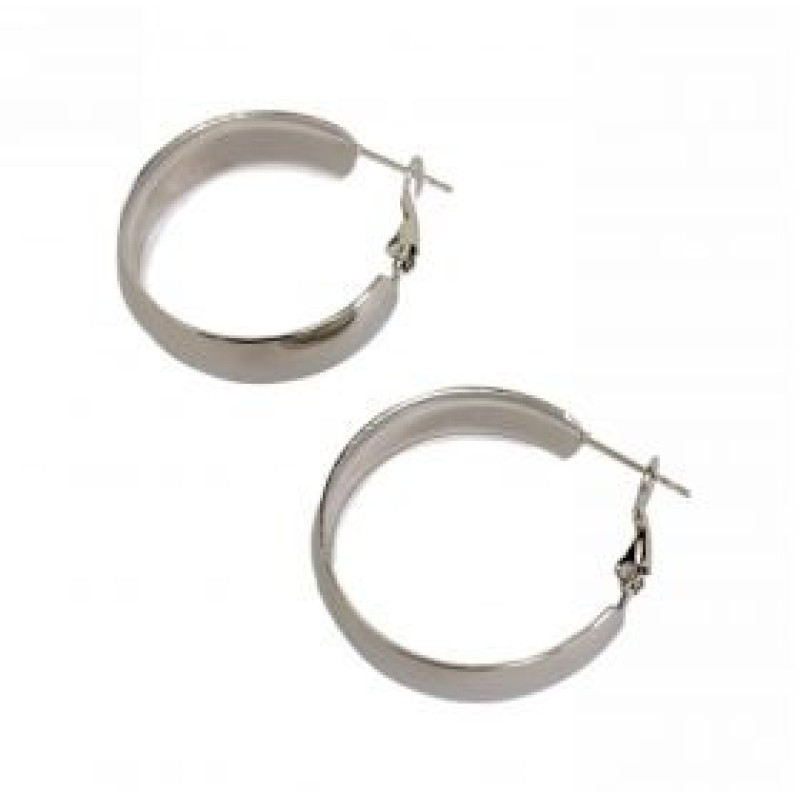 Kostibas 3113-753AF, Σκουλαρίκια κρίκοι, Ατσάλι, Ασημί