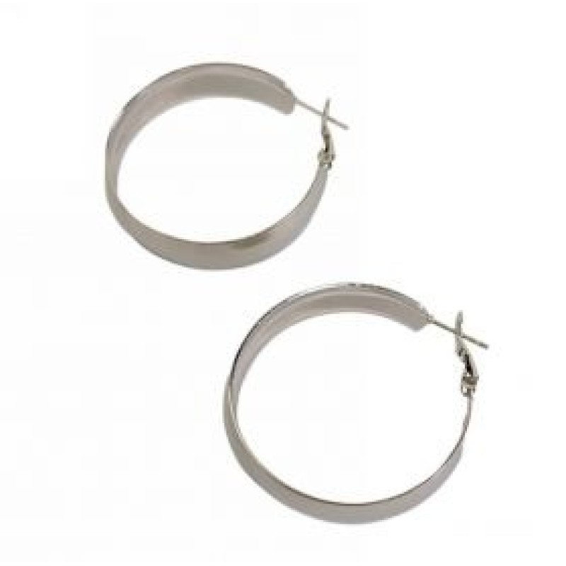 Kostibas 3113-753AH, Σκουλαρίκια κρίκοι, Ατσάλι, Ασημί