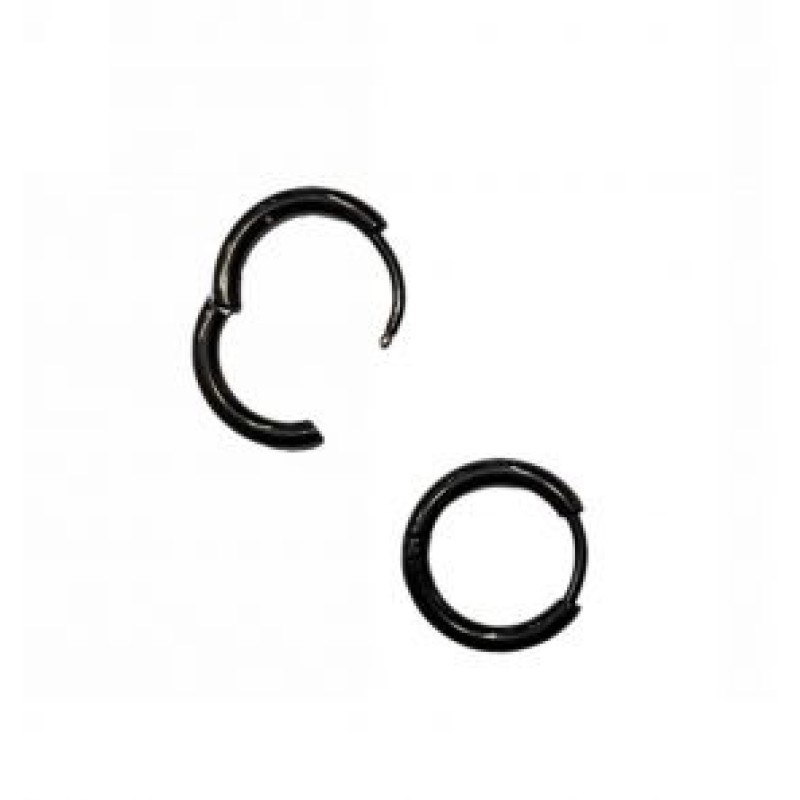 Kostibas 3113-625MC, Σκουλαρίκια κρίκοι, Ατσάλι, Μαύρο