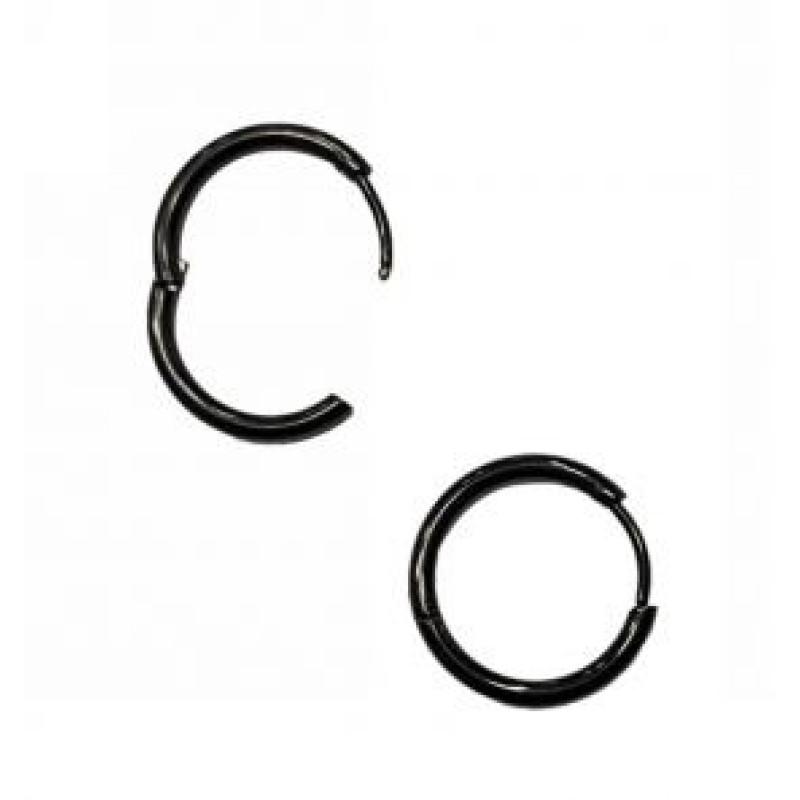 Kostibas 3113-625MD, Σκουλαρίκια κρίκοι, Ατσάλι, Μαύρο
