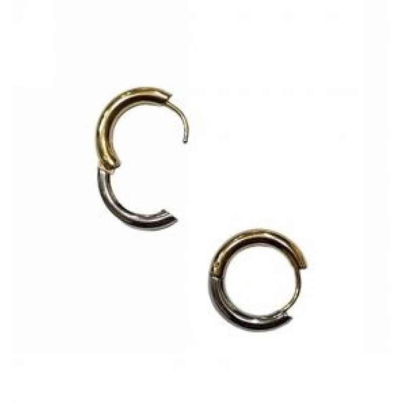 Kostibas 3113-628OC, Σκουλαρίκια κρίκοι, Ατσάλι, Ασημί/Χρυσό