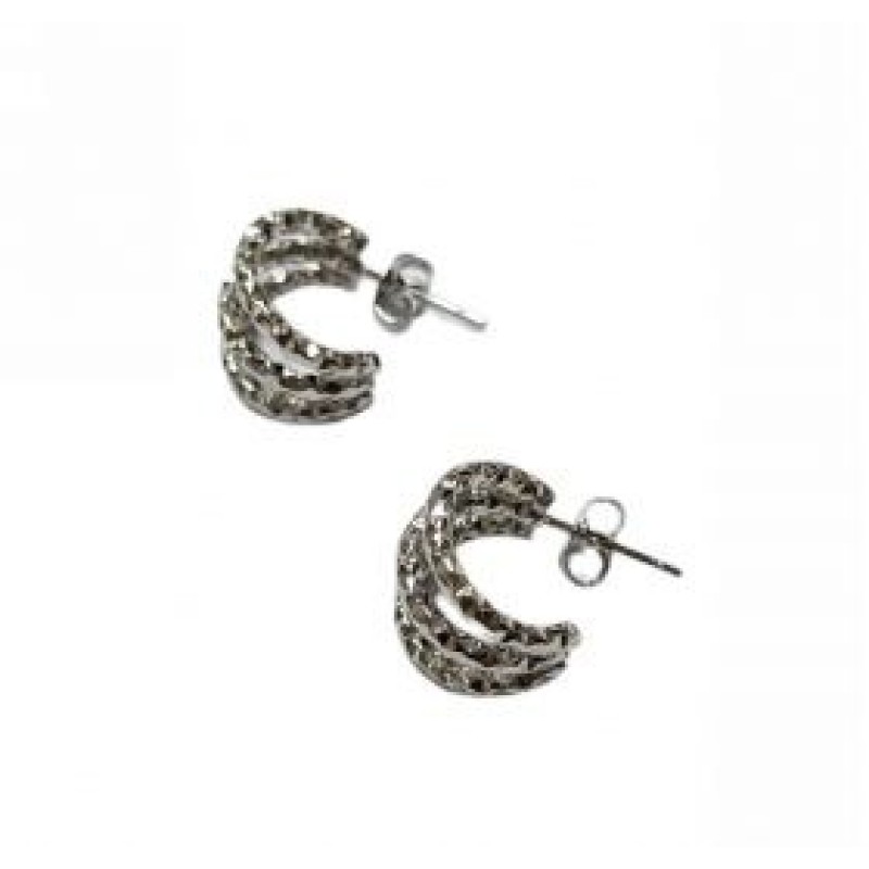 Kostibas 3113-920AC, Σκουλαρίκια κρίκοι, Ατσάλι, Ασημί