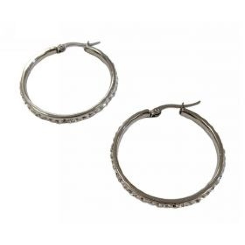 Kostibas 3113-752AG, Σκουλαρίκια κρίκοι, Ατσάλι, Ασημί