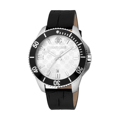 Roberto Cavalli RC5G013l0015, Stainless Steel, Δερμάτινο, ΤΕ, Μαύρο