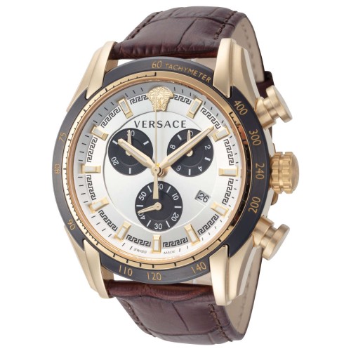 Versace VE2100221, Stainless Steel, Δέρμα, TE, Καφέ
